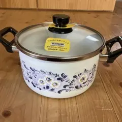 HI-LOOKER ホーロー両手鍋 20cm 花柄 3.8L 花柄　昭和レトロのサムネイル
