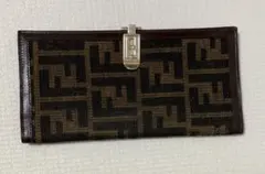 FENDI フェンディ 3つ折財布 ミニ財布 エフイズ ズッカ柄 レッド