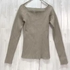 グレイル　スクエアネックリブニット　長袖　S