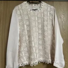 ピンク レース トップス 長袖