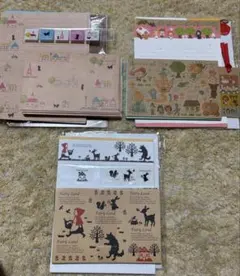 使いかけ中古 レターセット 3点セット まとめ売り レトロ 手紙 封筒 便箋