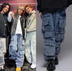 デニムカーゴパンツ デニム