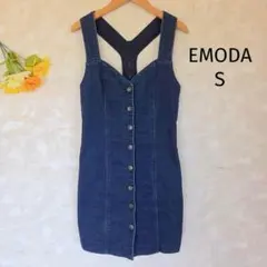 エモダ EMODA デニムワンピース ジャンパースカート S インディゴブルーのサムネイル