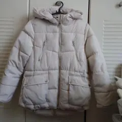 zara 中綿コート アプリコット フード付き