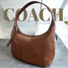 COACH One Shoulder レザー ハーフムーン　ブラウン　本革