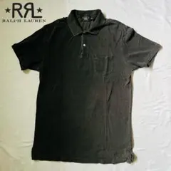 RRL ダブルアールエル 墨黒 ポロシャツ 半袖 フェード ブラック Mのサムネイル