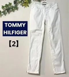 ◆トミーヒルフィガー◆ホワイト スリムフィット ジーンズ サイドスリット