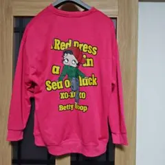 大きいサイズベティ・ブープ バッグプリント可愛い長袖Tシャツトレーナー ピンク