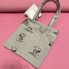 ビンテージ Peanuts ジャガード織り　トートバッグ　グレー