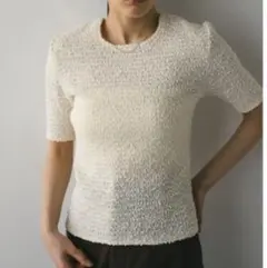 STYLEMIXER ネップシャーリングトップ　Tシャツ　夏服　白のサムネイル