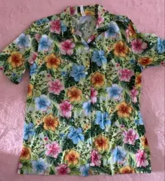 古着 vintage アロハシャツ 花柄 ボタニカル ハイビスカス ハワイ Mのサムネイル