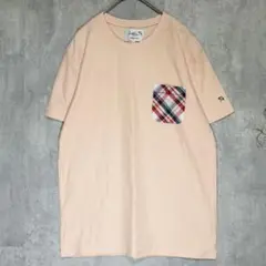 ✨美品✨アーノルドパーマーピンク Tシャツ チェックポケット　綿　麻　M