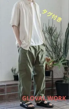 GLOBAL WORK サラサマ半袖シャツ L