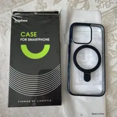 iPhone 15 Pro 用 ケース チタニウム リング付き ブルーチタニウム