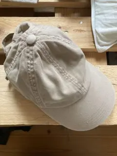 ベージュ コットン ベースボールキャップ
