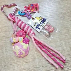 ネオン アイス パラコード ピンク じゃらじゃらキーホルダー
