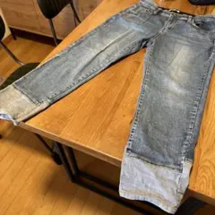 INDIMARK ストレッチ　デニム風　パンツ　サイズLのサムネイル