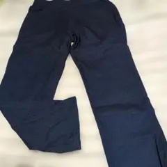 ダークブルー ストレートデニムパンツ　ウエストゴム　らくらくパンツ　3L