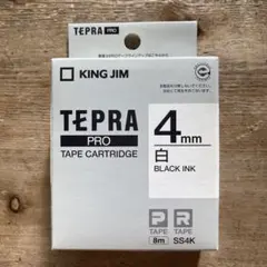 TEPRA PRO テープカートリッジ 白ラベルBLACKインク4m幅