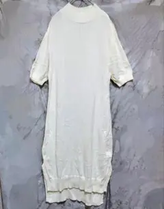 アイボリー 半袖 フリルデザイン ワンピース