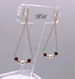 未使用 K18 ahkah blanc ピュアダイヤ ピアス ブランコ - メルカリ