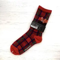 新品　松尾ミユキ　レディース　チェック ソックス　stripe 猫　ねこ　ネコ