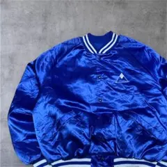 80s USA製ヴィンテージkinglouieブルーサテンスタジャンXL短丈