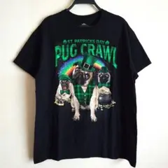 【used】Tシャツ Lサイズ 犬 パグ アニマル