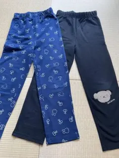 ミッフィネイビーとくま柄黒パンツセット 100cm〜