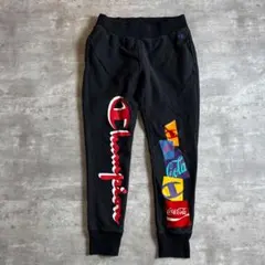 チャンピオン コカコーラ リバースウィーブ スウェットパンツ 黒 XLメンズ古着