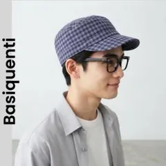 Basiquenti チェック柄ワークキャップ 帽子 ショートバイザー風のサムネイル