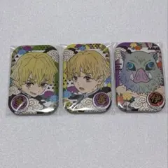 【纏めて購入150円引き】 鬼滅の刃 まるかく缶バッジ 善逸 伊之助