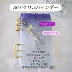 アクリルバインダー♡水流模様A6韓国バインダー貯金 savingリボンイエロー