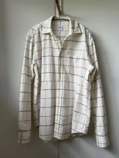 ZARA チェック柄 シャツ L ライトベージュ
