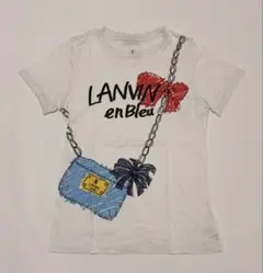 美品　LANVIN en Bleu ランバンオンブルー　プリントTシャツ　正規