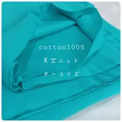 cotton100%　天竺ニット　ターコイズ　綿100%　無地　ニット生地