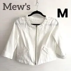Mew's ノーカラージャケット ホワイト Mサイズ　ボレロ　七分袖のサムネイル