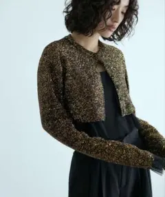 ADAM ET ROPÉ FEMME／スパンコールニット2WAYカーディガン