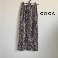coca 花柄 プリーツ タイトスカート ロングスカート ストレッチ きれいめ