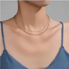 ネックレス 二連 ボールチェーンネックレス サージカルステンレス 新品 シルバー