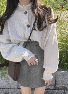 GRL インパン付　格子柄　台形　ミニスカート