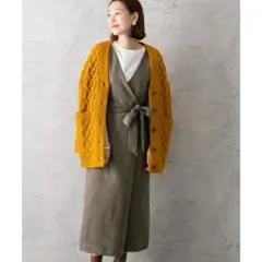 スエードVネックジャンパーワンピース アーバンリサーチロッソ カーキ