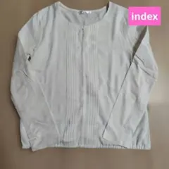 index プリーツ長袖カットソーブラウス　ホワイトのサムネイル