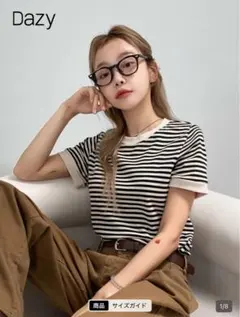 Dazy ボーダー 半袖 Tシャツのサムネイル