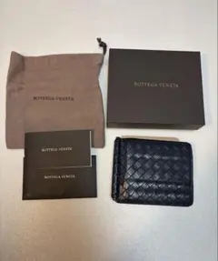 ボッテガ・ヴェネタ マネークリップ 二つ折り財布 ネイビーのサムネイル