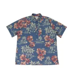 美品 ラルフローレン アロハシャツ リネン100% オープンカラー 花柄