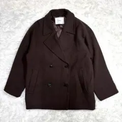 SHIPS any ウールミックスコクーンショートPコート ブラウン FREE