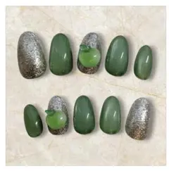 オーダー あおりんご ミセスグリーンアップル ネイルチップ ゼンジン