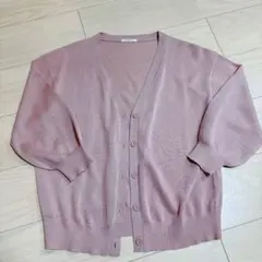 GLACIER 薄いピンク カーディガン