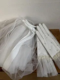 美品！ウェディングベール　手袋セット⭐︎ウエディンググローブ